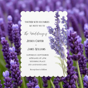Lavendel Aquarel Rustieke Elegante Trouwdag Kaart