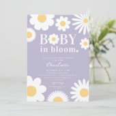 Lavendel Baby In Bloom Baby Shower Uitnodiging (Staand voorkant)