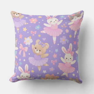 Lavendel Baby Nursery Kussen-Cute Ballerina Konijn Kussen