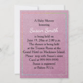 Lavendel Baby shower Invitation Kaart (Achterkant)