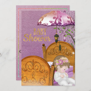 Lavendel Baby shower Invitation Kaart