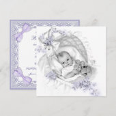 Lavendel Baby Shower Kaart (Voorkant / Achterkant)