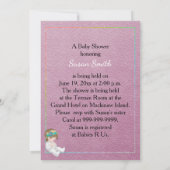  Lavendel Baby shower Uitnodiging met wieg (Achterkant)