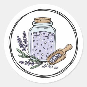 Lavendel Badzoutpot Etiket Illustratie Spa