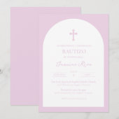 Lavendel Bautizo Invitación Baptism Uitnodiging (Voorkant / Achterkant)