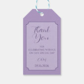 Lavendel Bedankt bruiloft Cadeaulabel (Achterkant)