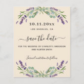 Lavendel beige huwelijksbudget save the date flyer (Voorkant)