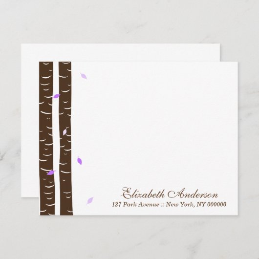 Lavendel Berk Bomen Plat Notitiekaarten Kaart (Voorkant / Achterkant)