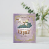 Lavendel Bewaar de datum -KY kaart met mooie vogel (Staand voorkant)