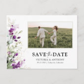 Lavendel Bewaar de datum met Photo Briefkaart (Voorkant)