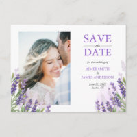 Lavendel Bewaar het Date Briefkaart Eenvoudig Paar