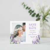 Lavendel Bewaar het Date Briefkaart Eenvoudig Paar (Staand voorkant)