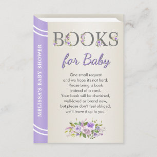 Lavendel Bibliotheek Baby Shower Strooiboek Verzoe Informatiekaartje