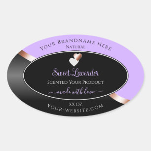 Lavendel Black Wavy Roos Gold Hearts Product Label