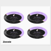Lavendel Black Wavy Roos Gold Hearts Product Label (Vel)