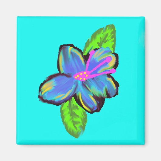 Lavendel Blauw Geel Magneet (Voorkant)