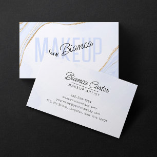 Lavendel Blauw Goud Glitter Agaat Make-up Artiest Visitekaartje