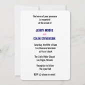 Lavendel Blauw Las Vegas bruiloft uitnodigingen (Achterkant)