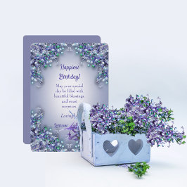 Lavendel Blauwe Lenteregen Liefste Verjaardagskaar Bedankkaart