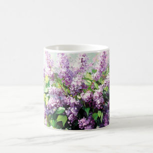 Lavendel Bloeiende Sering Boeket Koffiemok