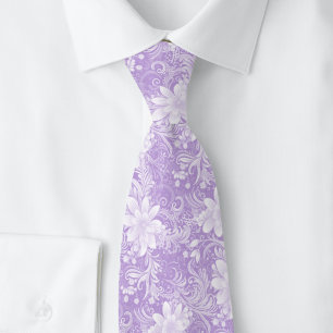 Lavendel Bloem Batik Stropdas