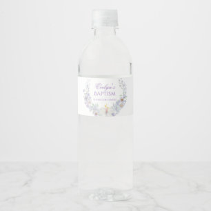 Lavendel Bloem Doopwaterfles Label Waterfles Etiket