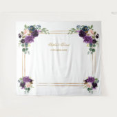 Lavendel Bloem Gouden Frame Photo Booth Achtergron Wandkleed (Voorkant (horizontaal))