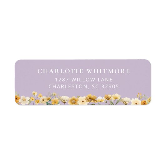 Lavendel Bloem Retouradres Label (Voorkant)