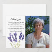 Lavendel Bloemelijke Begrafenis Dood Dank je  Kaart (Voorkant / Achterkant)