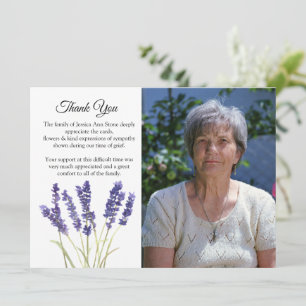 Lavendel Bloemelijke Begrafenis Dood Dank je Kaart