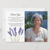 Lavendel Bloemelijke Begrafenis Dood Dank je  Kaart (Voorkant)