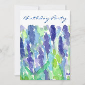 Lavendel Bloemen 50ste verjaardag Uitnodiging (Voorkant)