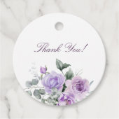 Lavendel Bloemen Baby shower Dank u Bedankjes Labels (Voorkant)