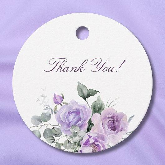 Lavendel Bloemen Baby shower Dank u Bedankjes Labels
