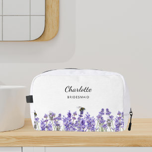 Lavendel bloemen bijen bruidsmeisje toilettasje