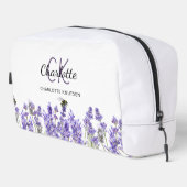Lavendel bloemen bijen naam monogram toilettasje (Rechterhoek)