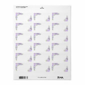 Lavendel Bloemen Blank DIY Print Bruiloft Adres Etiket (Full Sheet)
