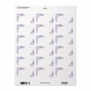 Lavendel Bloemen Blank DIY Print Bruiloft Adres Etiket
