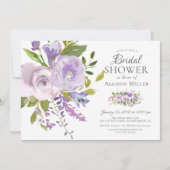 Lavendel Bloemen Bruids Douche Uitnodigingen (Voorkant)