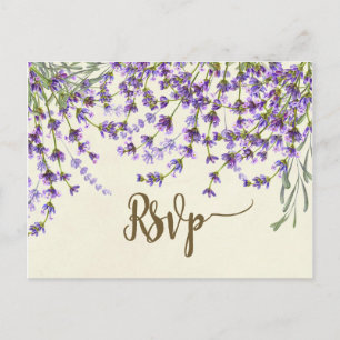 Lavendel Bloemen bruiloft RSVP briefkaart