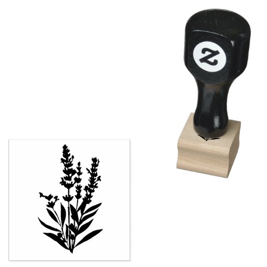 Lavendel Bloemen Bruiloft Rubberstempel (Gestempeld)