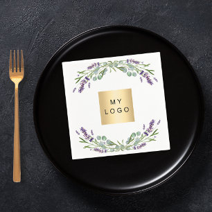 Lavendel bloemen business logo servet