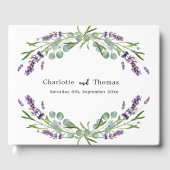 Lavendel bloemen eucalyptus bruiloft gastenboek (Voorkant)