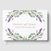 Lavendel bloemen eucalyptus roos gouden bruiloft gastenboek (Voorkant)