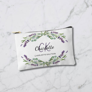 Lavendel bloemen groen naam monogram etui