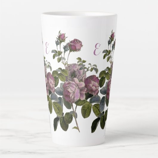 Lavendel Bloemen Grote Witte Latte Mok (Voorkant)