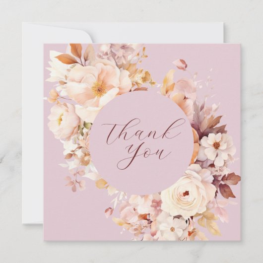 Lavendel Bloemen Herfst Baby shower Bedankkaart (Voorkant)