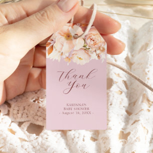Lavendel  Bloemen Herfst Baby shower Dank u Cadeaulabel