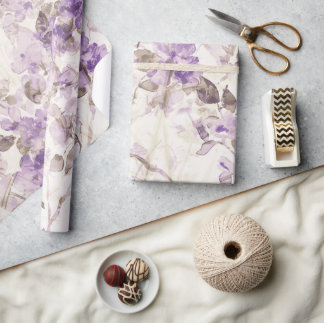 Lavendel Bloemen Inpakpapier | Elegant Paarse Bo