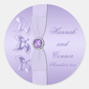 Lavendel Bloemen Jeweled 1,5" Ronde Sticker